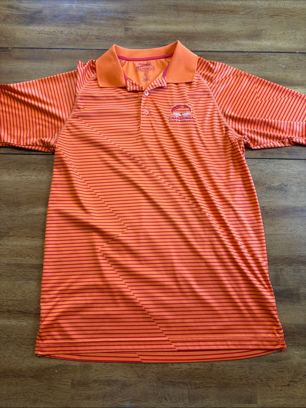 Slazenger Orange and Red Striped Men's Polo